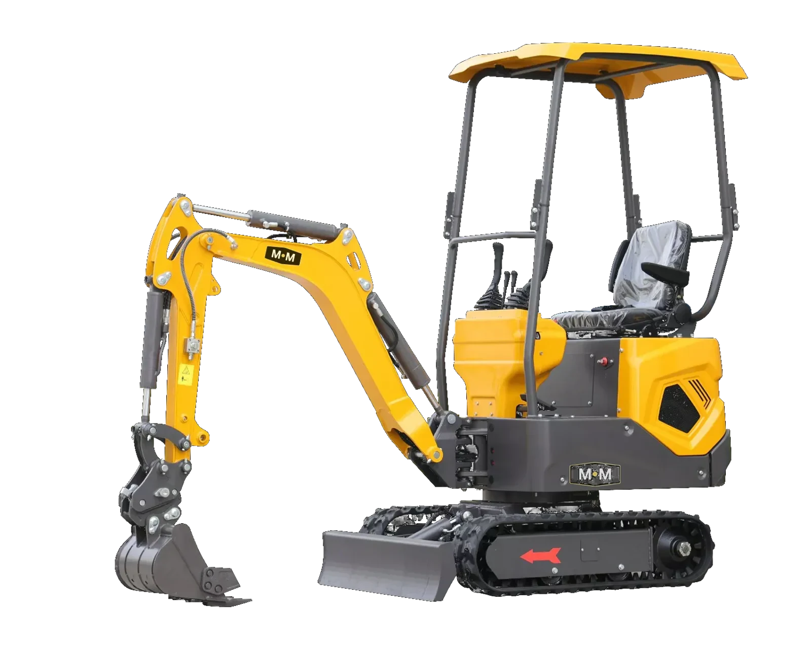 MB 12 Minibagger in Gelb mit Schutzdach